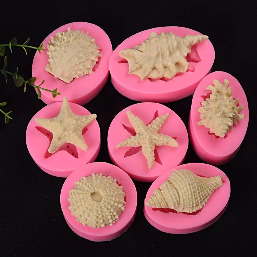 DIY Sea Shell Conch Cake Silicone Molds Fondant Cake Decorating Tools Gumpaste Chocolate Candy Soap   Clay Moulds E985