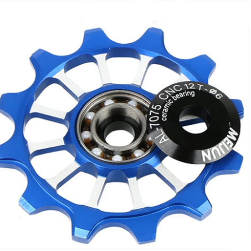 2pcs 12T MTB Bicycle Rear Derailleur Wheel Ceramic Bearing Road Bike Guide Roller Positive Negative Gear Cycling Accessories