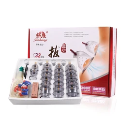 Cheap 32 Pieces Cans cups chinese vacuum cupping kit pull out a vacuum apparatus therapy relax massagers curve suction pumps