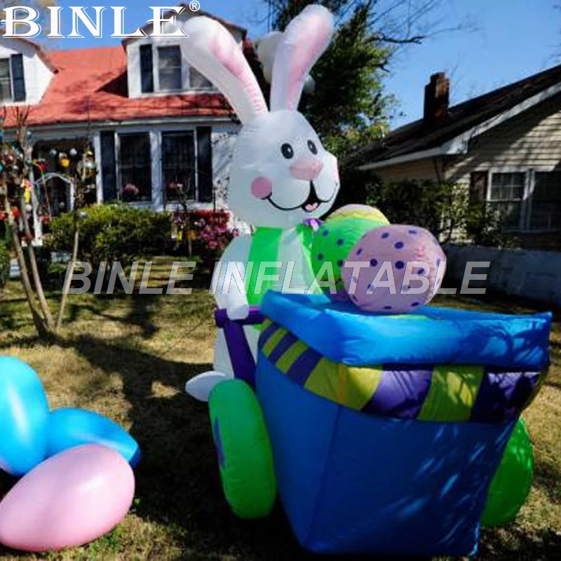 Outdoor Fashionable Giant Festival Decoration Fabric Inflatable Easter Bunny With Air Blower&LED lights Inflatable Toys For Sale