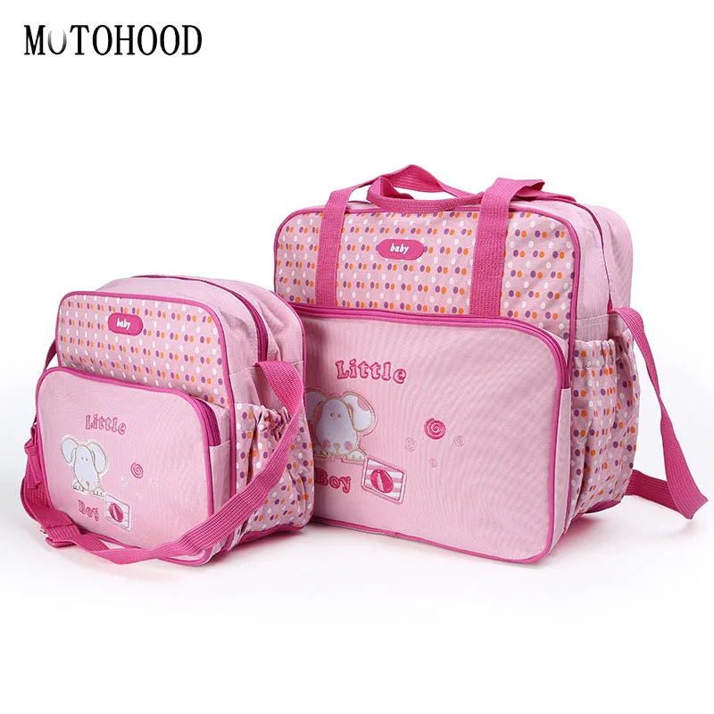 Motohood 3 Pcs Tas Popok Bayi Set untuk Ibu Bersalin Baby Bag Organizer + Popok Peta Sepatu Lucu Cetak Popok tas Tote Tas