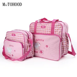 MOTOHOOD 3pcs Baby Diaper Bag Sets For Mom Maternity Baby Bag Organizer + Nappy Map Cute Shoes Printing Nappy Bag Tote Bag