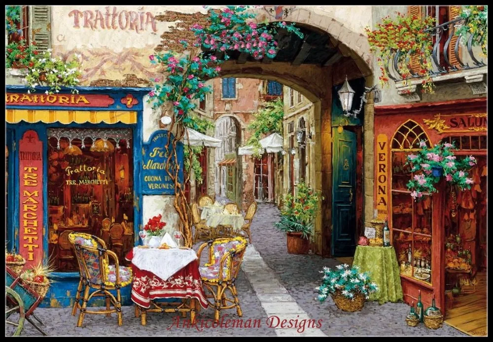 Needlework for embroidery DIY DMC High Quality - Counted Cross Stitch Kits 14 ct Oil painting - Paris alley