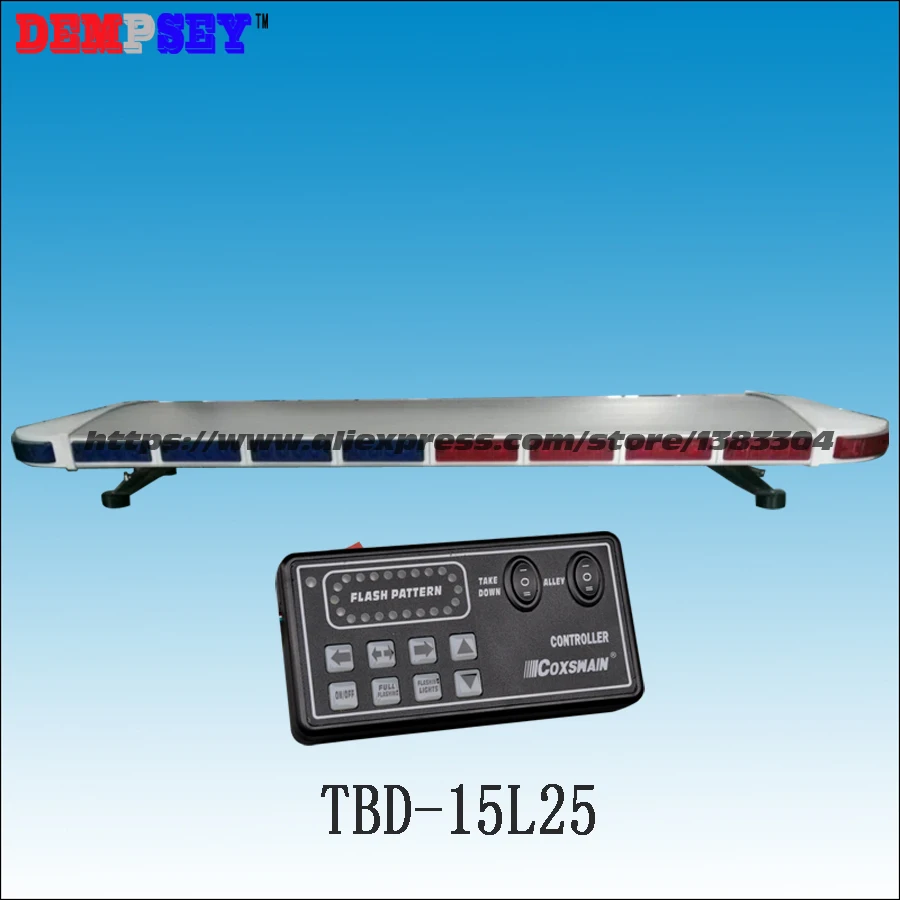 

TBD-15325 High quality DC12V 88W Led light bar/High power blue&red warning lightbar/Flashing warning lights/18 flash patterns