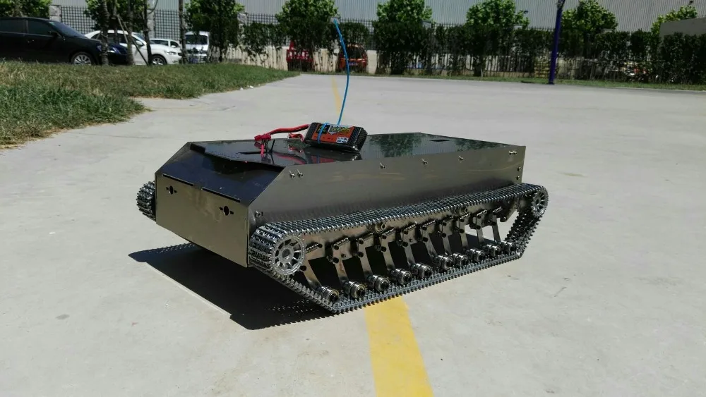 Stainless Steel Crawler Vehicle Tank Over Barrier Chassis Inspection Robot High Foot Plate Smart Robot Caterpillar Car Base RC