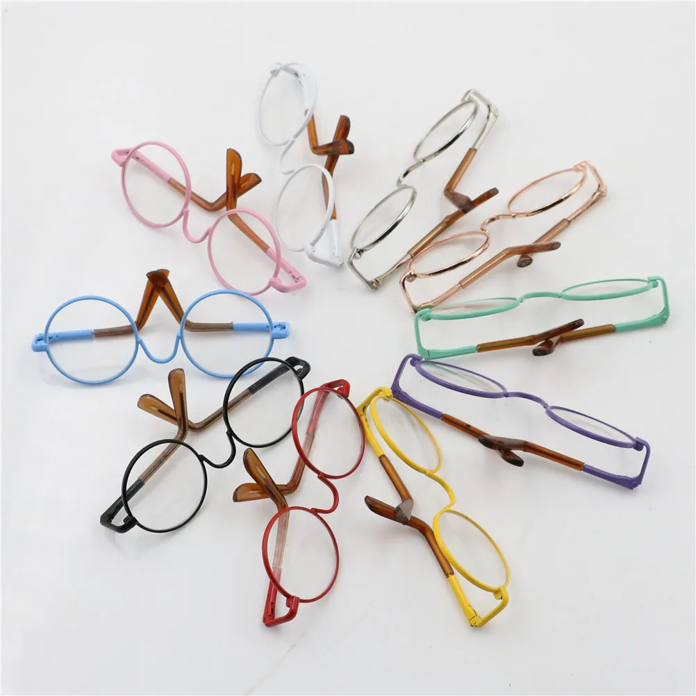 1/2/5 sztuk okrągłe okulary dla lalek lalki mody okulary Retro dla 1/6 1/12 lalki BJD okulary dla Mini zabawka okulary akcesoria dla lalek