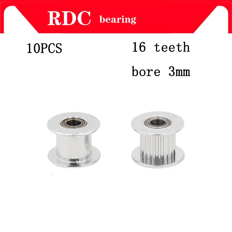 

High quality 10Pcs GT2 Pulley 16 With Teeth or Without Teeth Pulley Timing Gear Bore 3 MM GT2 belt Width 6 MM For 3D Printer 3x6