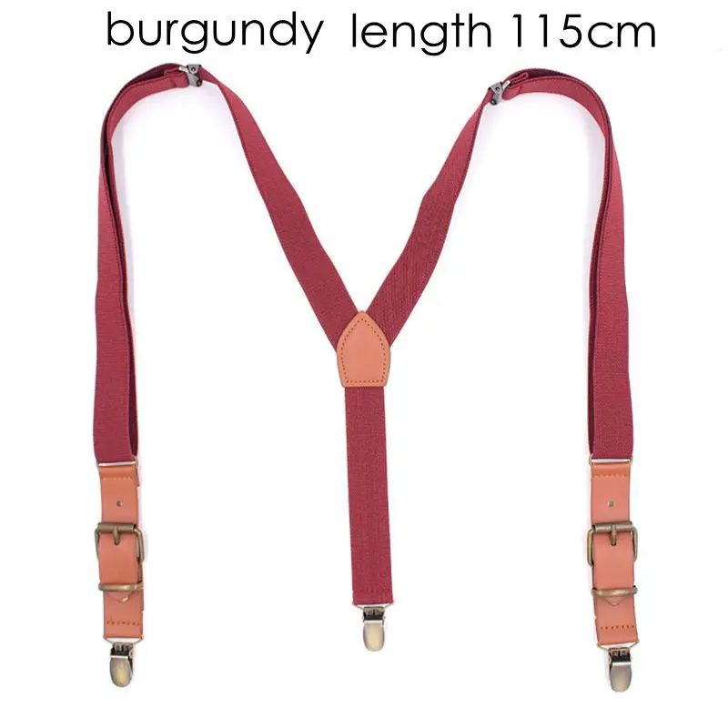 Yienws Vintage Men Suspenders 3 Clip Strap Braces for Trousers Pu Leather Suspenders Men Pants Brown 115cm Bretels Mannen YiA040