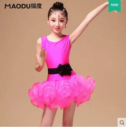 Neue Latin dance kinder kleid kinder s dance praxis uniformen mädchen Latin praxis test uniformen