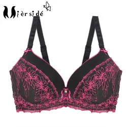 Mierside GES-2361 2color red/blue Embroidery Bras of Women Full Coverage Plus Size Bra 36-42 DD/DDD/E