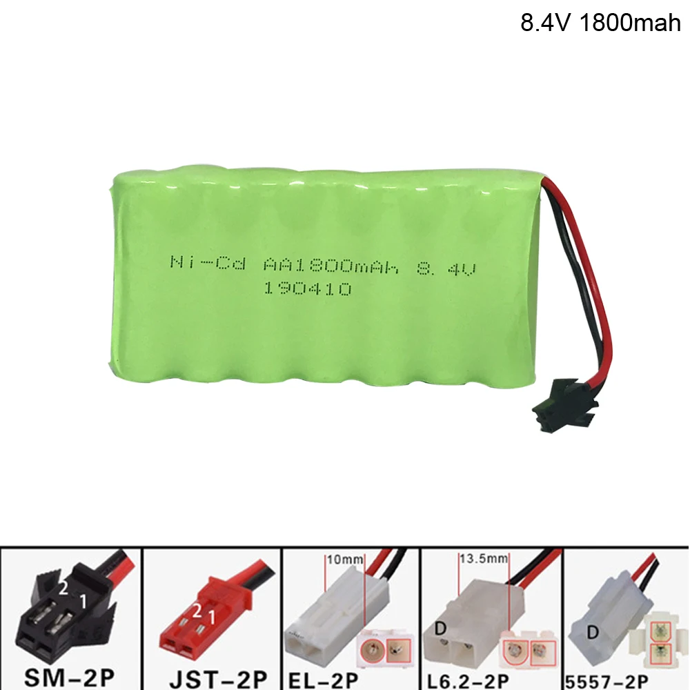 

8.4V 1800mah NI-MH Battery for Electric toys Remote car boat robot rechargeable NiMH battery Tamiya SM JST EL-2P L6.2P plug