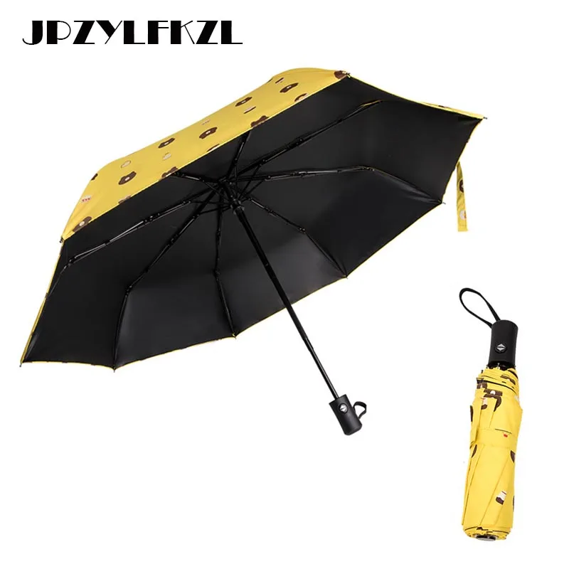 

2019 Fully automatic Folding Umbrella Female Male Car Luxury Large Windproof Umbrellas Umbrella Rain Women Black Paint Paraguas