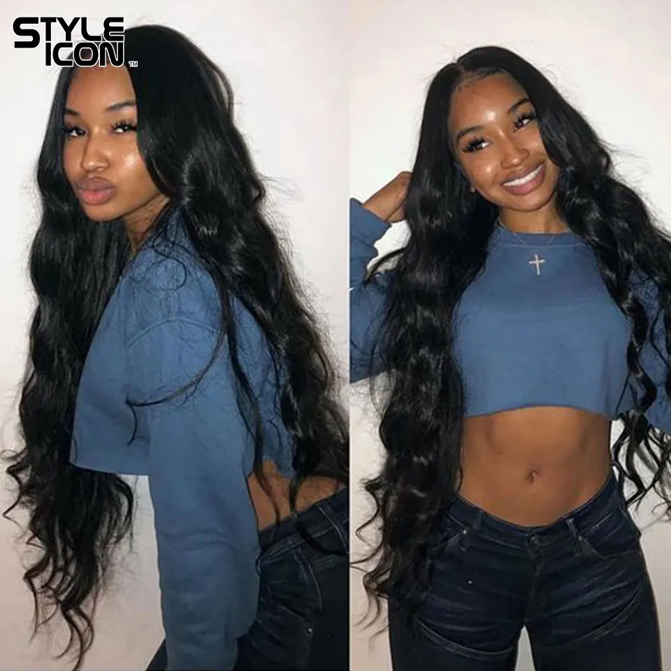 Styleicon Peruvian Body Wave Bundles with Frontal 2 3 4 Bundles with Frontal Closure Natural Human Hair Weaving with LaceFrontal