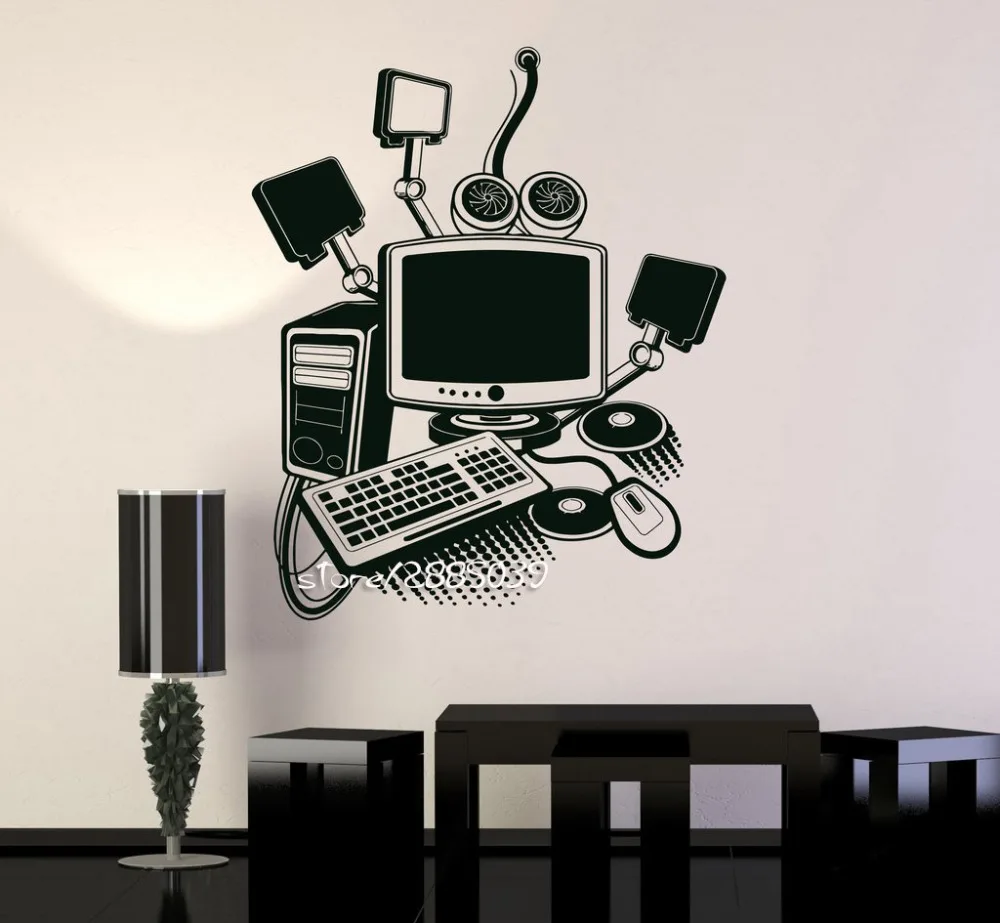 

Computer Art Gamer Vinyl Wall Stickers Play Room PC Kids Sticker DIY Self-sdhesive Wallpaper Perfect Quality Wall Tattoo SA923