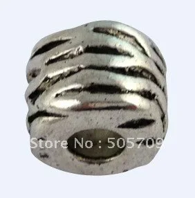 

60Pcs Tibetan Silver Color Barrel bead charm A12534