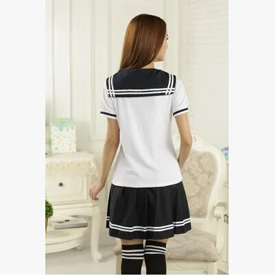 Japan and South Korea female students British naval academy school uniform leisure suit sailor suit T-shirt pleated skirt