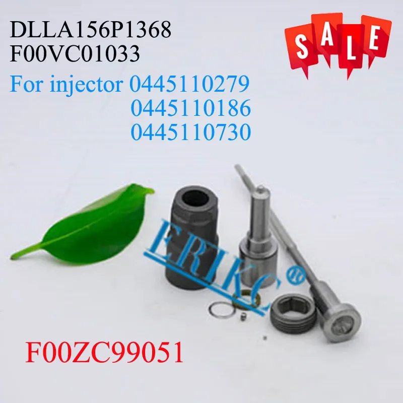 ERIKC 0445110279 Common Rail Fuel Injector Overhaul Repair Kits Nozzle DLLA156P1368 Valve F00VC01033 For Hyundai Starex 2.5 CRDi