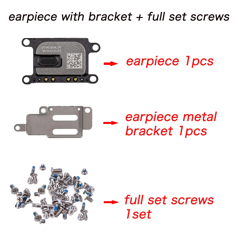 Top Ear Speaker For iPhone 6 6Plus 6sPlus 7 7P 8 Plus Earpeice Listening With Bracket And Full Screws Set