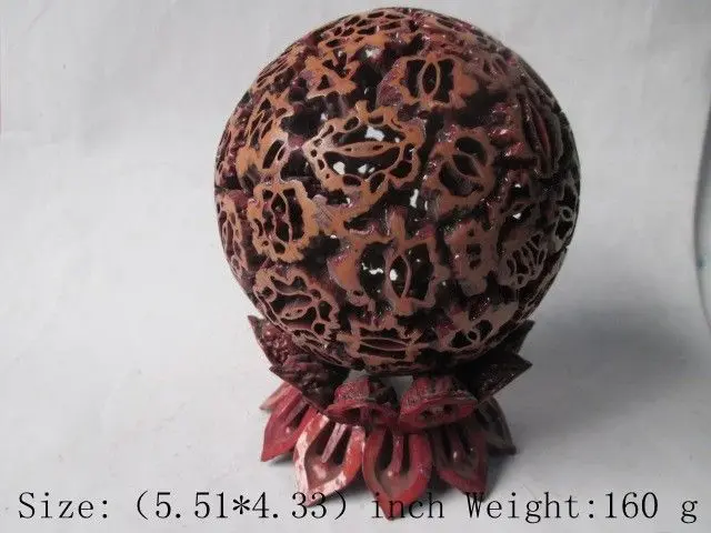 China's rare walnut shell wood, hand-carved hollow out the ball