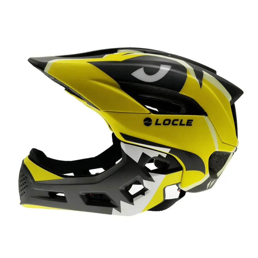 LOCLE Kids Skateboard Skating Helmet Children Mouth Protection Full-covered Roller Skating Helmet Balance Bike Ride Helmet