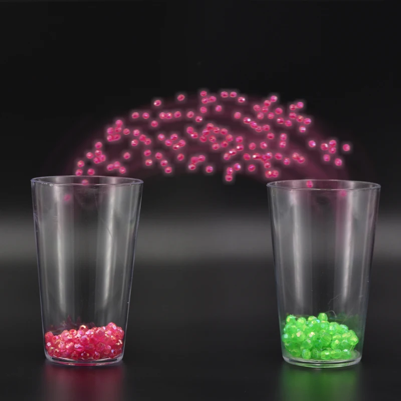 Color Bead Separation (with Cup) Magic Tricks Close Up Street Gimmick Prop Accessories Funny Two Tumblers Beads Separate Magie