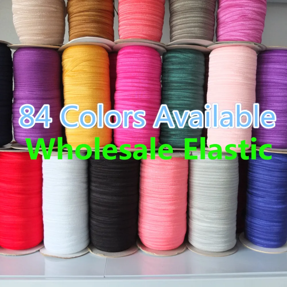 5 yards/color Fold Over Elastic 16MM FOE Nylon Elastic Ribbon cravatte per capelli fai da te fasce per capelli accessori per fiocchi per capelli