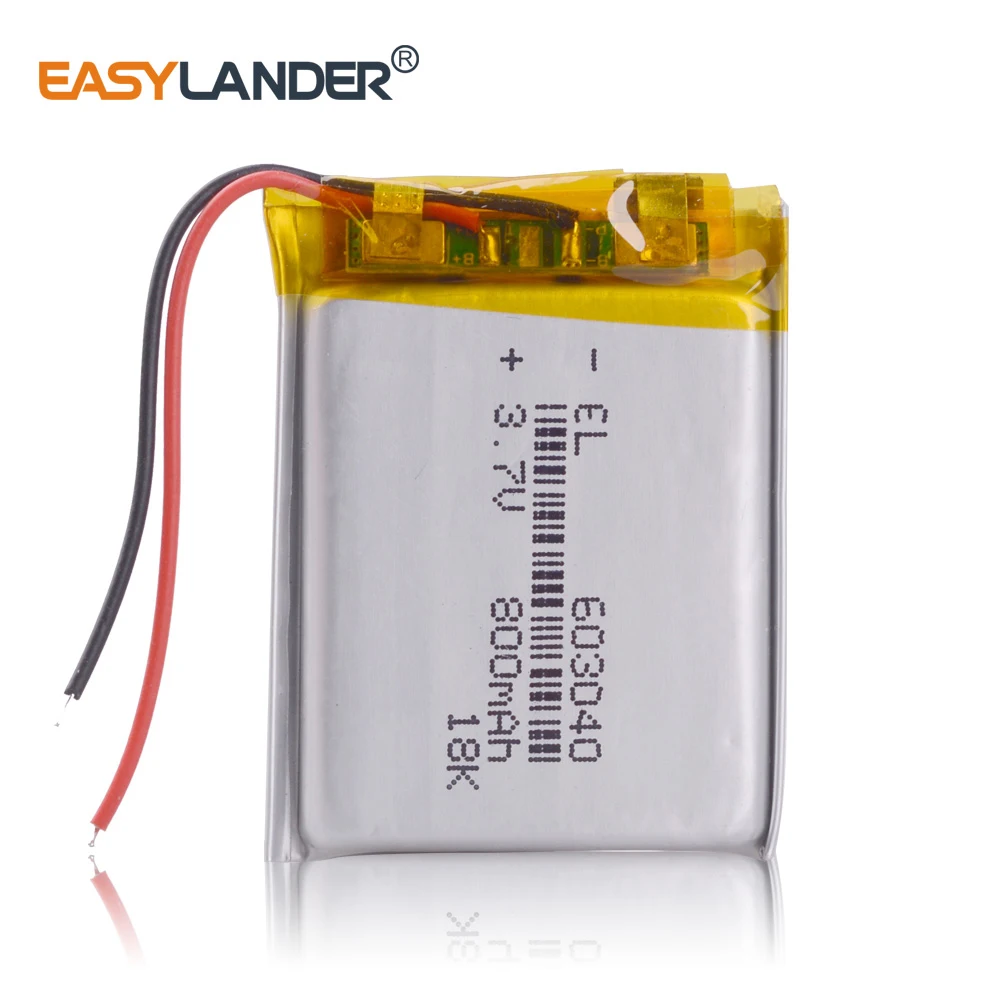 3.7V 800mAh 603040 Li-ion Lipo Battery Lithium Polymer Li-Po li ion Battery baby monitor Bluedio   headphones lantern 653040