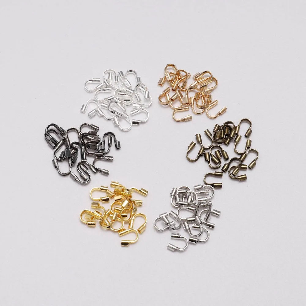 

30-100pcs 4.5x4mm wire protectors Wire Cable Guard Hole Guardian Protector Jewelry Findings loops U Shaped For DIY Accessories