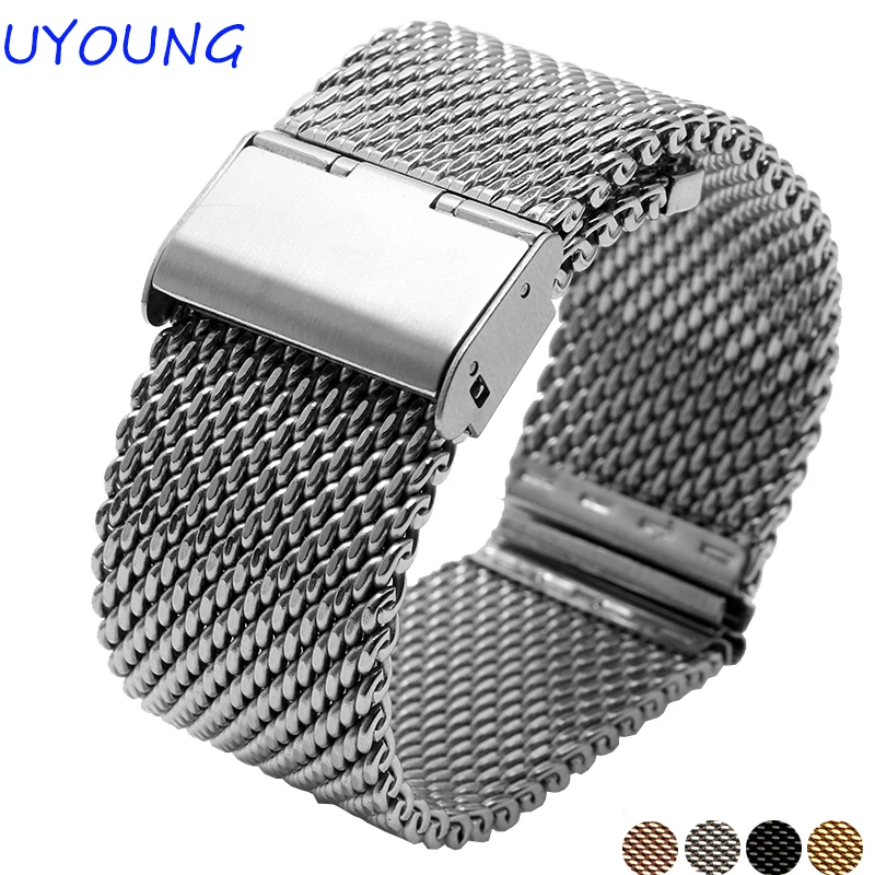 For Suunto Essential High Quality MiLan Stainless Steel Watchband 24mm Two Types Watch Strap For Suunto Core Traverse Bracelet