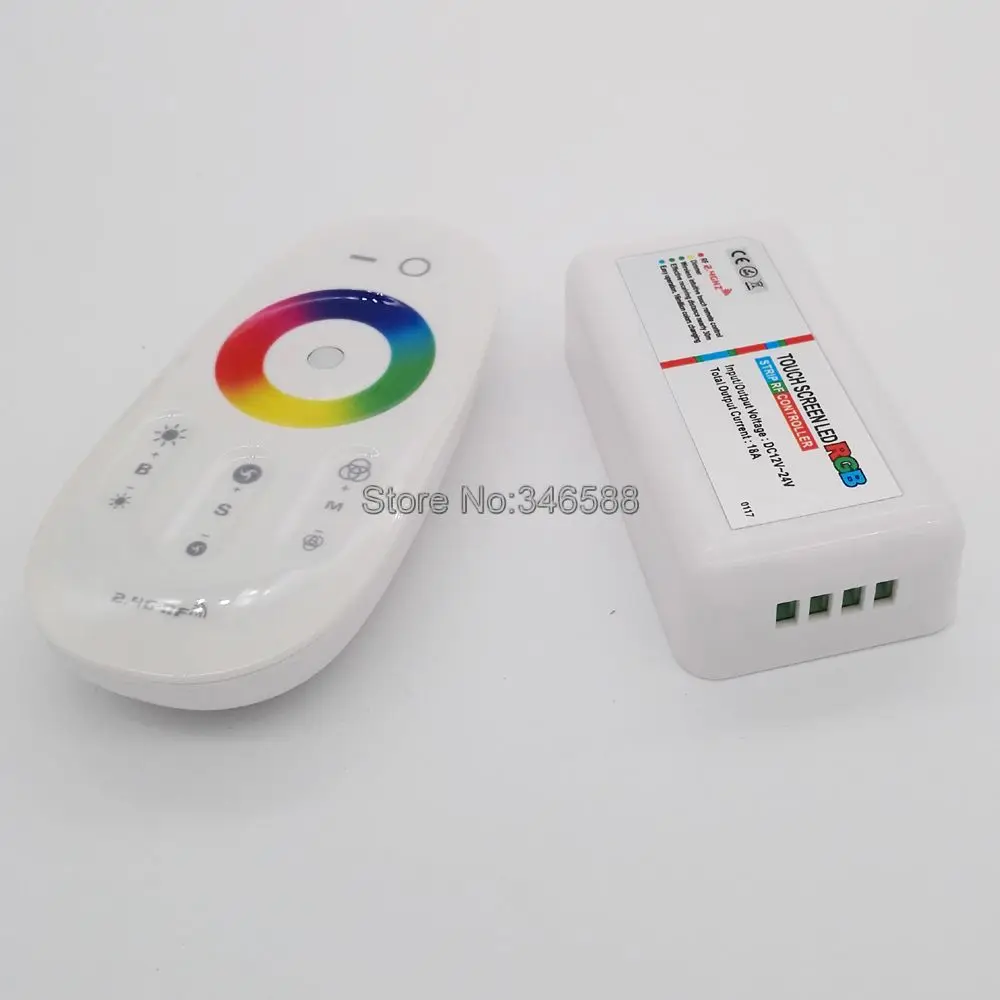 DC 12V 24V 18A 216W 2.G RGB LED Controller RF Touch Screen Remote Control 6A per Channel for RGB LED Strip Tape