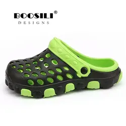 2020 Real Mens Leather Sandal Men's Cave Shoes Double Color Garden High Quality Breathable Clogs Lightweight 4 Colours