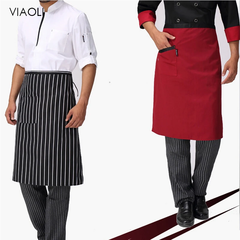 

VIAOLI new Wholesale prices Kitchen Aprons Half-length Long Waist Apron Catering Chefs Waiters Uniform Chef accessories waitres