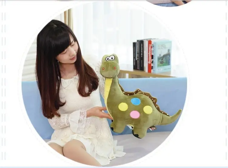 cute new plush green dinosaur toy cartoon spots dinosaurs doll gift about 50cm