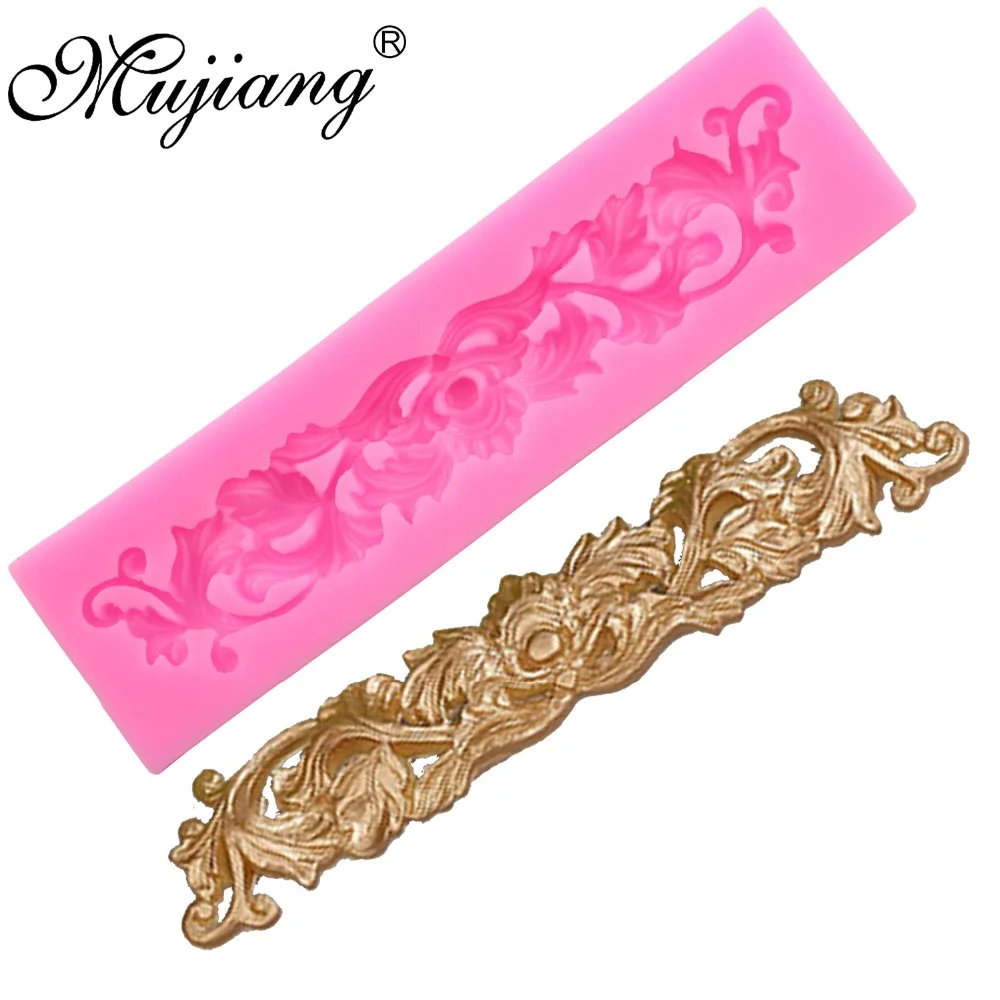 Mujiang DIY Leaf  Lace Silicone Molds Gum Paste Chocolate Fondant Sugarcraft Cake Border Decorating Tools