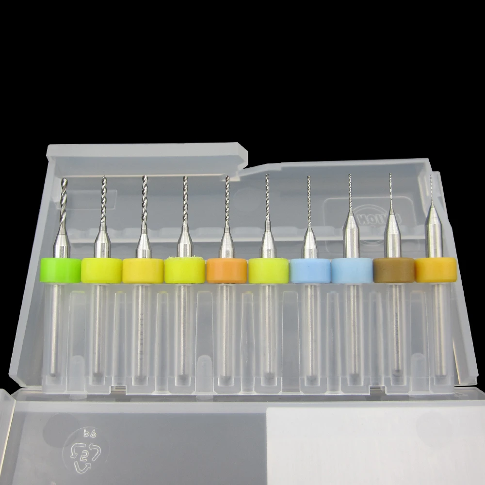 10 teile/satz 0,3-1,2mm PCB Leiterplatte Hartmetall Micro Bohrer Werkzeug Set Integrierte Schaltkreise