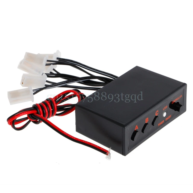 6 Ways LED Car Strobe Flash Light Lamp Emergency Flashing Controller Box DC 12V