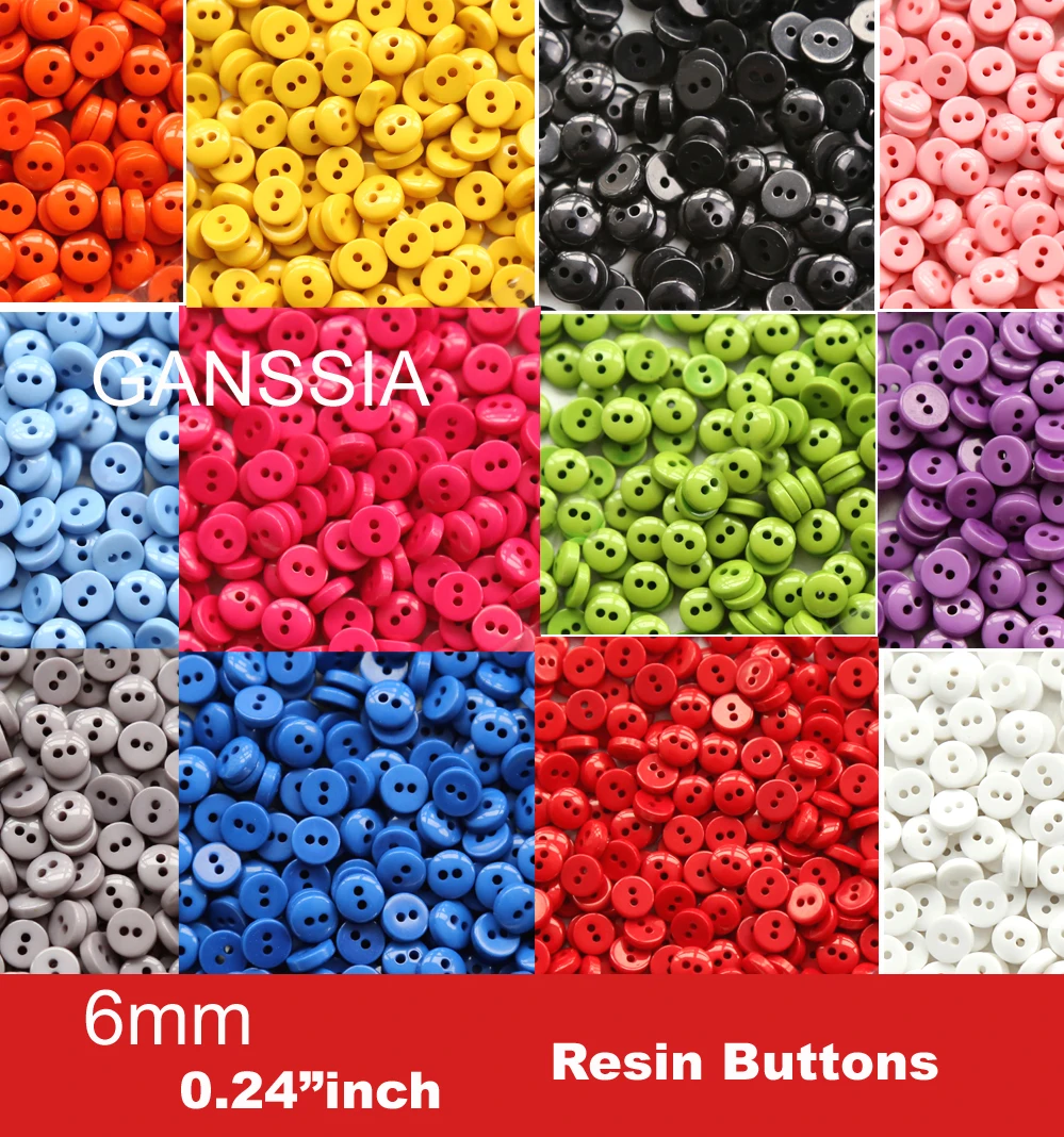 100pcs/lot High Quality 6mm Mini Size Resin Sewing Buttons Sewing Accessories Craft Button Wholesale(kk-3000)