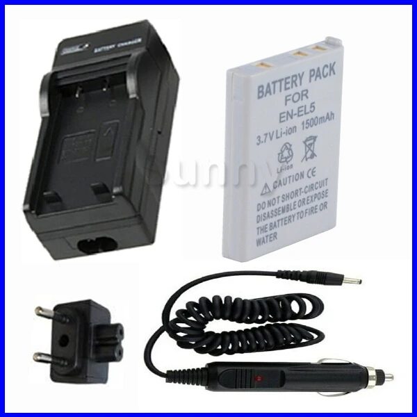 EN EL5 Rechargeable Li-Ion Battery Pack + Charger for Nikon Coolpix P80,P90,P100,P500,P510,P520,P530,P5000,P5100 Digital Camera