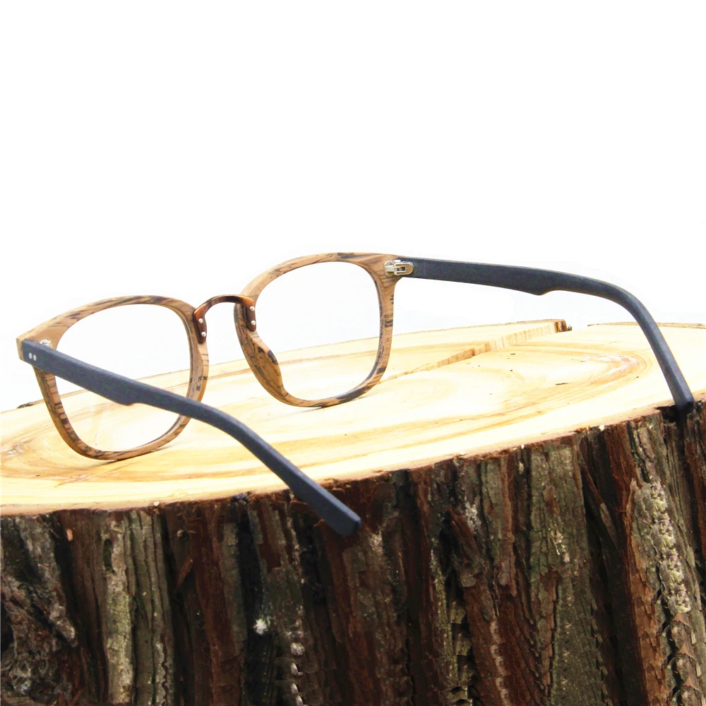 Retro Square Plank Wooden Eye Glasses Frames for Men Women Reading Eyewear Frame Optical Eyeglasses Clear Lens Glass SO35