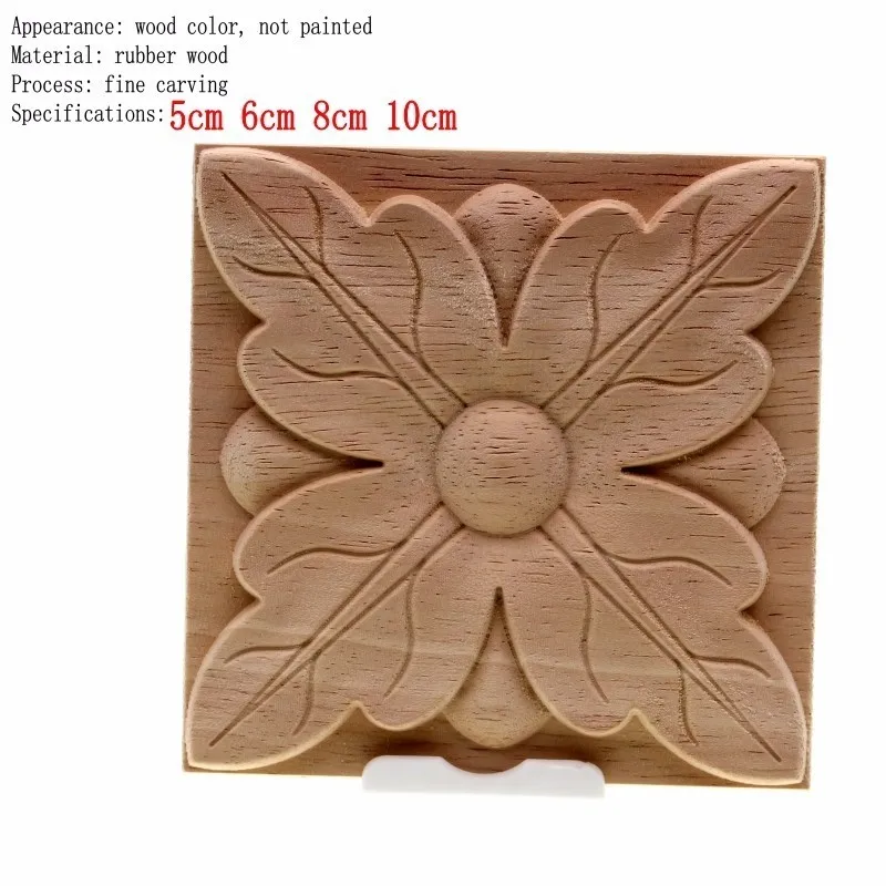 RUNBAZEF The Unpainted Wood Color Decal Applique Furniture Square Box Shavings Home Decoration Accessories Craft Miniature