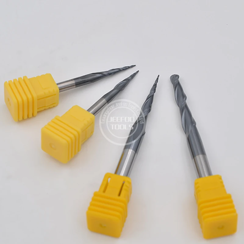 HRC55 Solid Carbide Ball Nose Tapered End Mills Cnc Carving Bit Engraving Router Bits Taper Wood Metal Milling Cutters Endmill