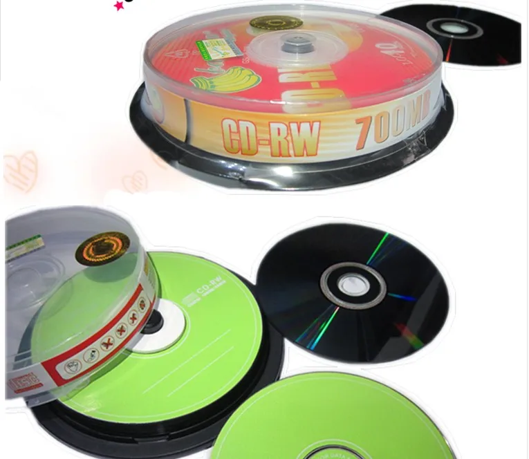 

12cm High quality repeated erasable CD-RW empty / blank record disc / disk 4X 700MB 10PCS