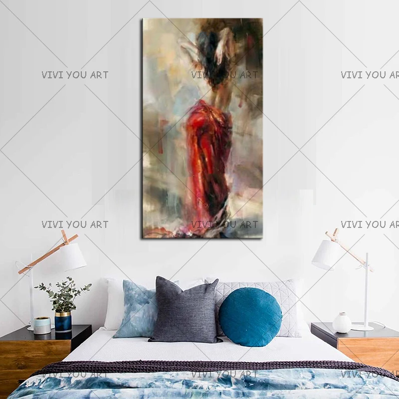 Handmade thick knife abstract high quality abstract Sexy Nude Girl Naked Figurativeon Canvas Decor Oil Painting bedroom artwork