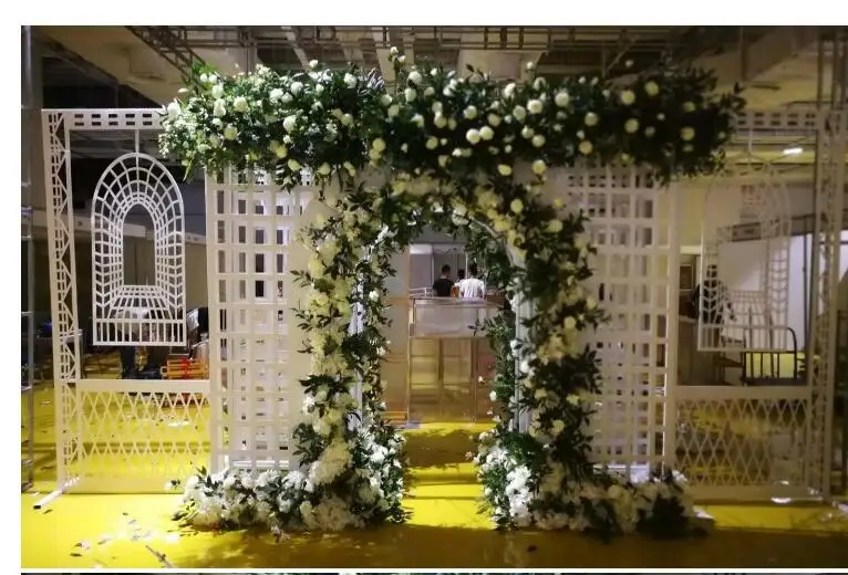 

New iron art new style arch stage decoration background large wedding triumphal arch wedding iron art gallery arch.