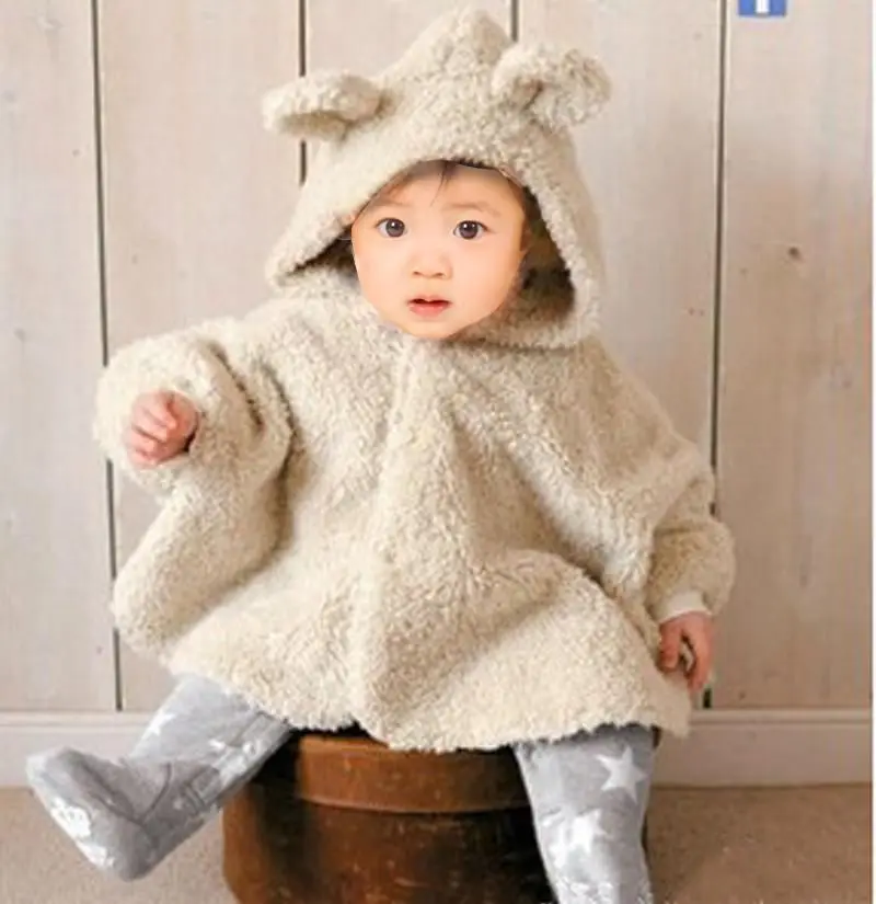 

2019 baby Cloak children cape outerwear clothing coat thickened chaise velvet hoodie romper warm Poncho thermal jacket outwear