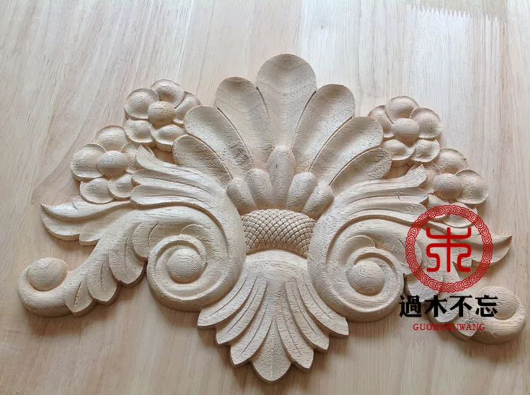 Don't forget the wooden Dongyang wood carving wood applique European sun flower rose window flower flower bed drawer