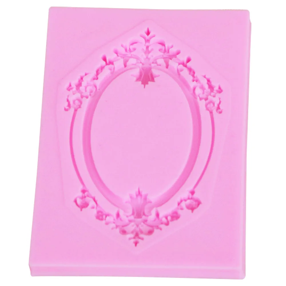 M940 DIY Frame Mirror Retro Silicone Cake Mold Candy Sugar Cake Decorating Fondant Embossing Pad Pastry