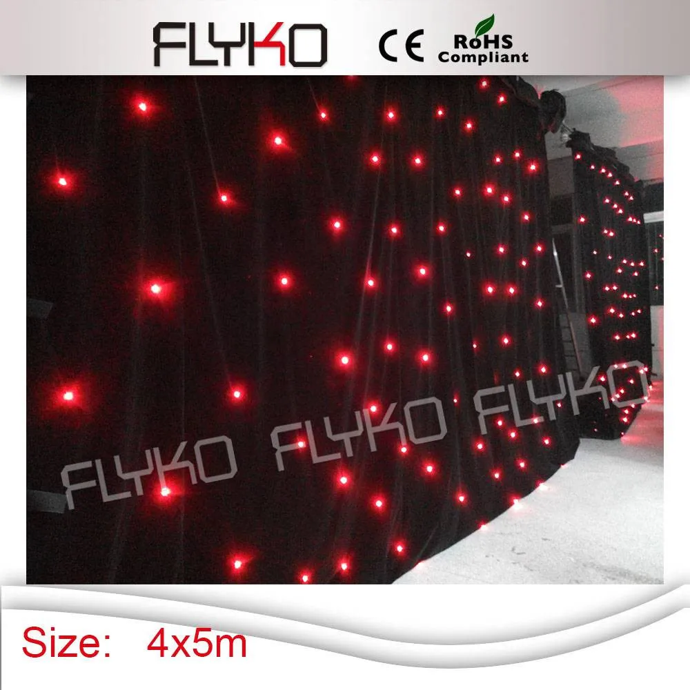 

Low price 4x5m 120pcs folding black led star light curtain