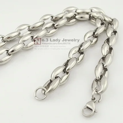 

GOKADIMA 2015 hollowing bean necklace polishing stainless steel punk link chain men's jewellery wholesale fashion gift WN196