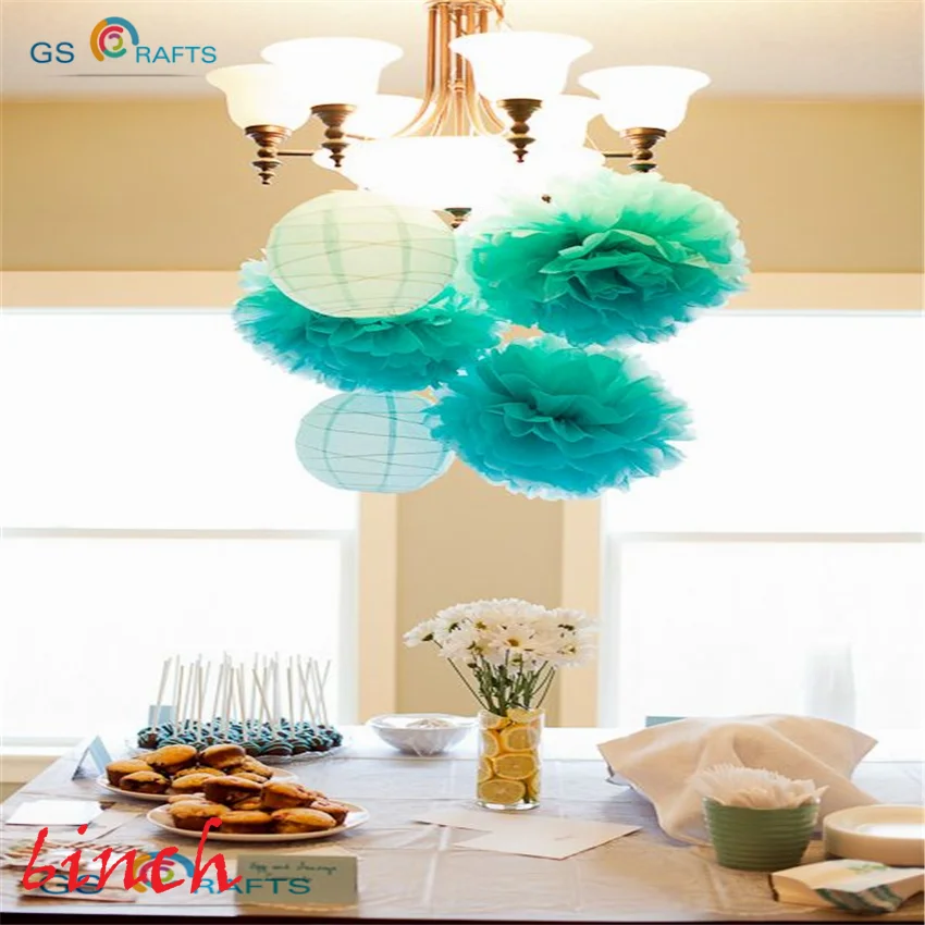 GSCRAFTS 15cm=6 inch 100pcs Tissue Paper Flowers paper pom poms balls  Party Decor Craft Wedding multi color option